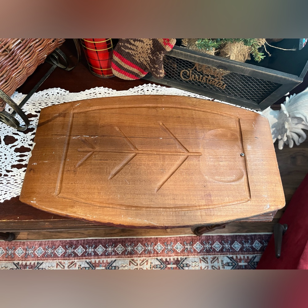 SOLD Painted Teak Cutting Board - Picture 7 of 11